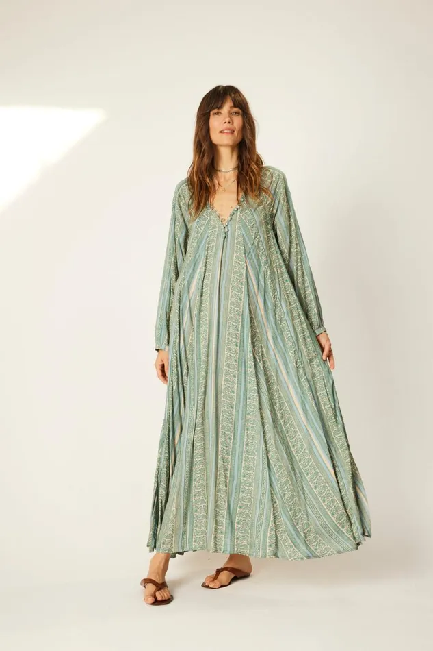 Women Natalie Martin Dresses Fiore Maxi Paisley Stripe Pool