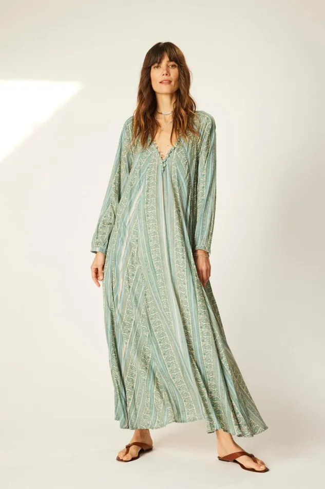 Women Natalie Martin Dresses Fiore Maxi Paisley Stripe Pool