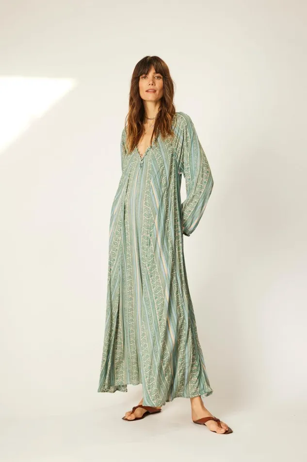 Women Natalie Martin Dresses Fiore Maxi Paisley Stripe Pool