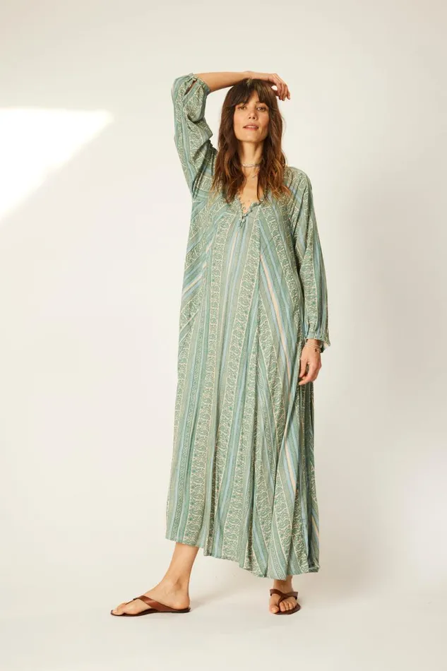 Women Natalie Martin Dresses Fiore Maxi Paisley Stripe Pool