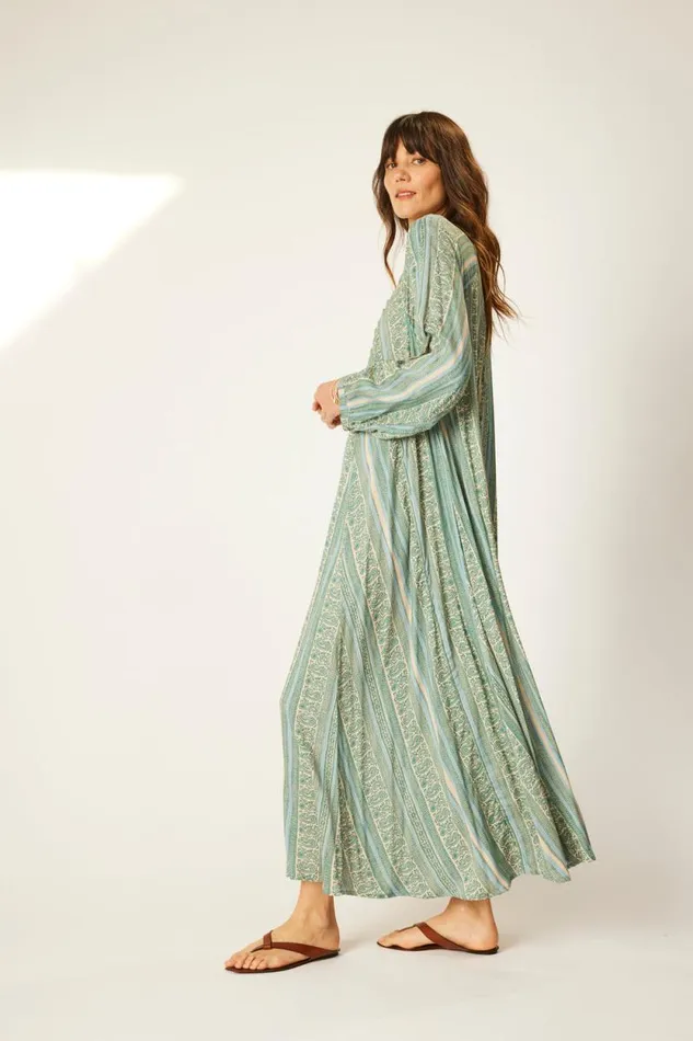 Women Natalie Martin Dresses Fiore Maxi Paisley Stripe Pool