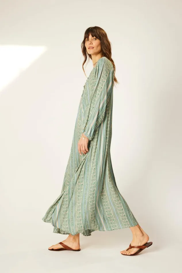 Women Natalie Martin Dresses Fiore Maxi Paisley Stripe Pool