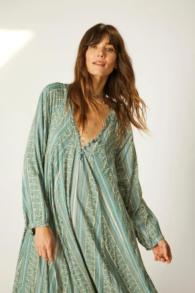 Women Natalie Martin Dresses Fiore Maxi Paisley Stripe Pool