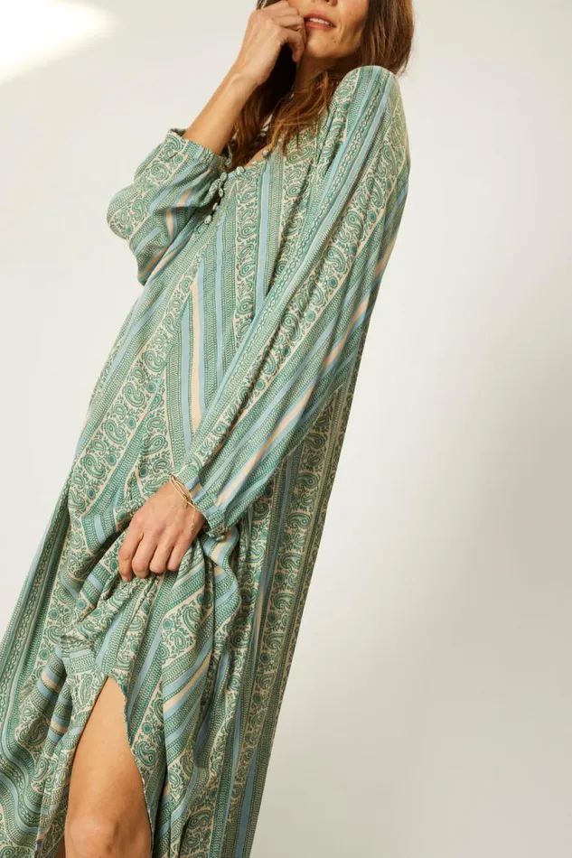 Women Natalie Martin Dresses Fiore Maxi Paisley Stripe Pool