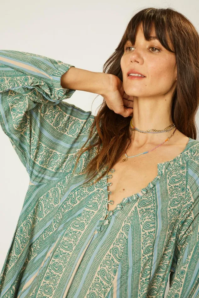 Women Natalie Martin Dresses Fiore Maxi Paisley Stripe Pool