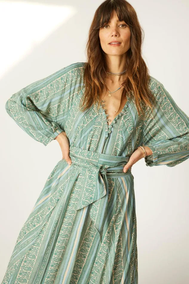 Women Natalie Martin Dresses Fiore Maxi Paisley Stripe Pool