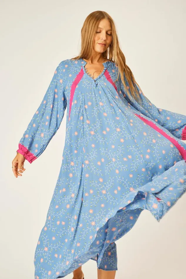 Women Natalie Martin Dresses Fiore Maxi Pinwheel Denim