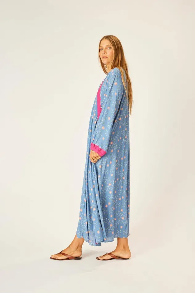 Women Natalie Martin Dresses Fiore Maxi Pinwheel Denim