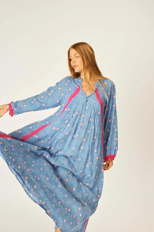 Women Natalie Martin Dresses Fiore Maxi Pinwheel Denim