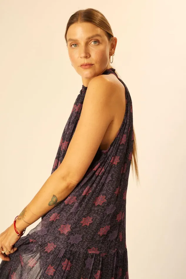 Women Natalie Martin Dresses Indiana Maxi Snowflake Aubergine