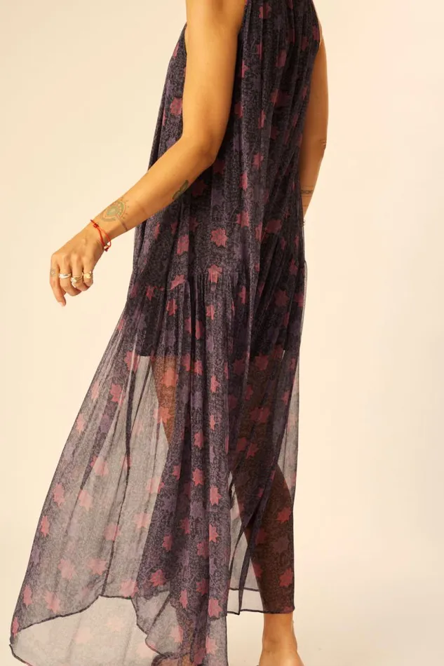 Women Natalie Martin Dresses Indiana Maxi Snowflake Aubergine