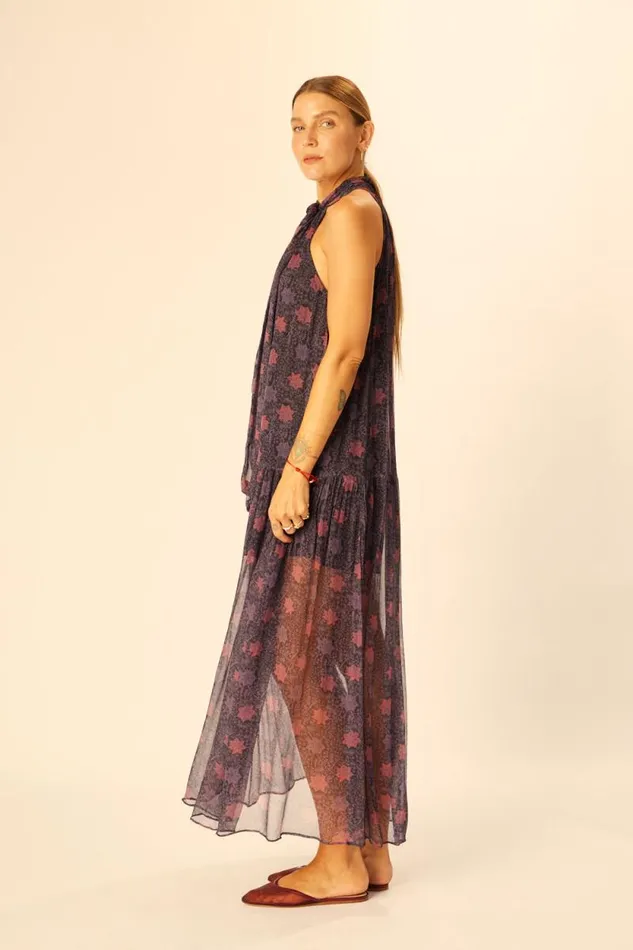 Women Natalie Martin Dresses Indiana Maxi Snowflake Aubergine