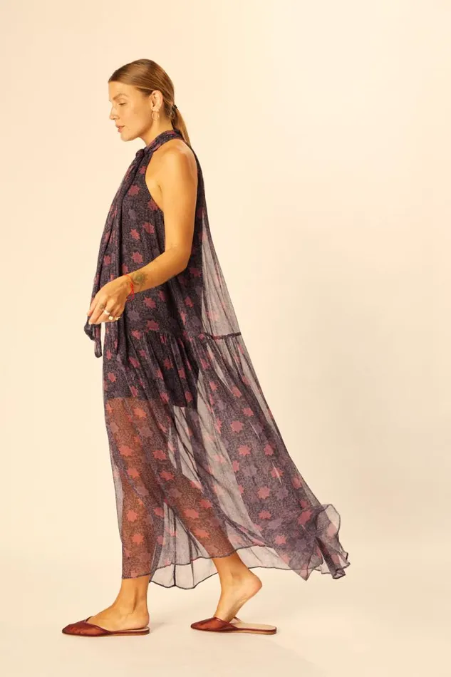 Women Natalie Martin Dresses Indiana Maxi Snowflake Aubergine