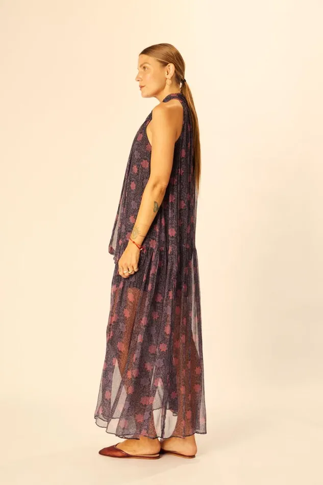 Women Natalie Martin Dresses Indiana Maxi Snowflake Aubergine