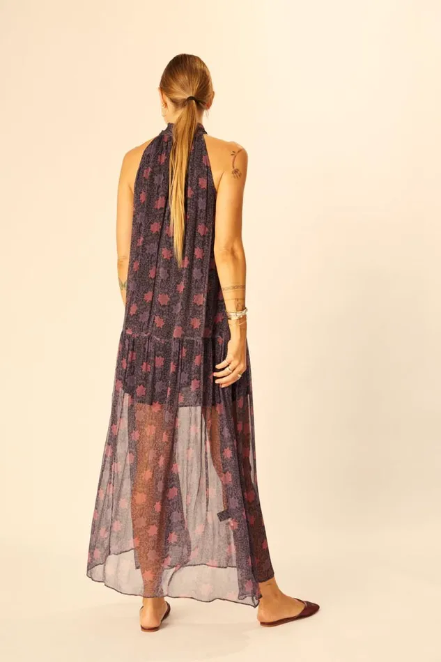 Women Natalie Martin Dresses Indiana Maxi Snowflake Aubergine