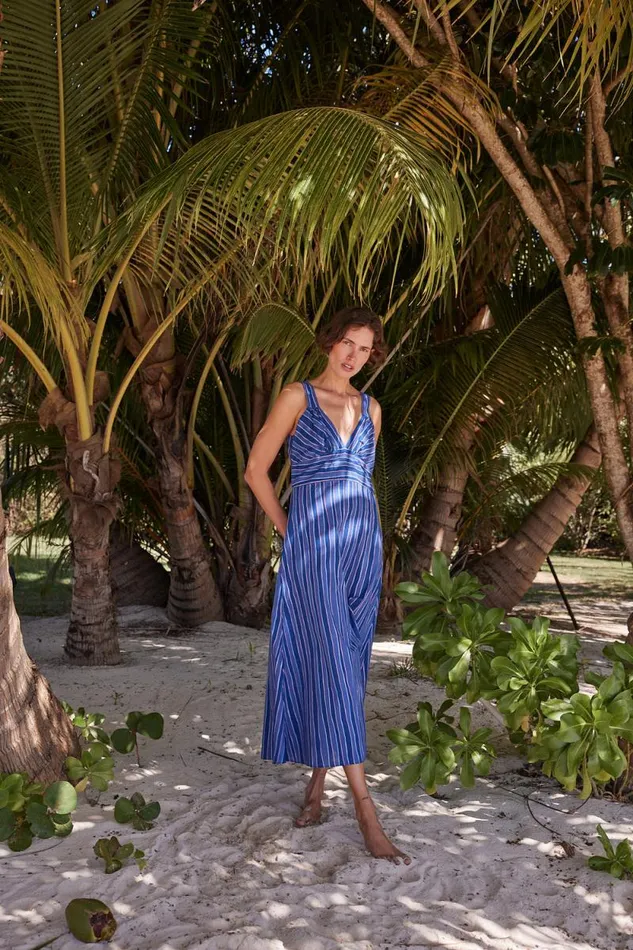 Women Natalie Martin Dresses Jackie Dress Batik Stripe Navy