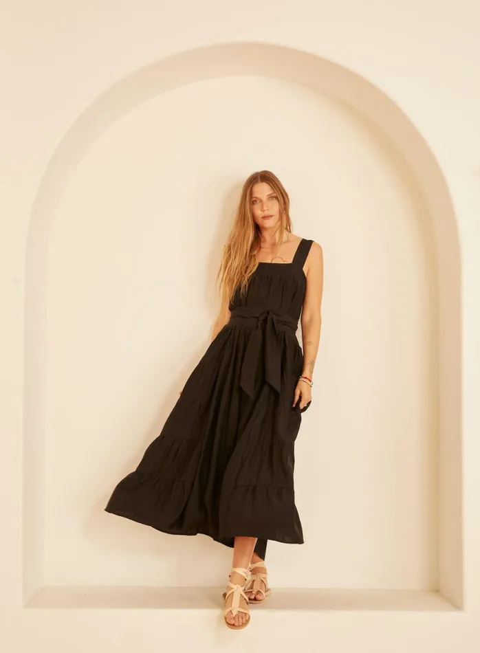 Women Natalie Martin Dresses Jasmine Maxi Black Silk