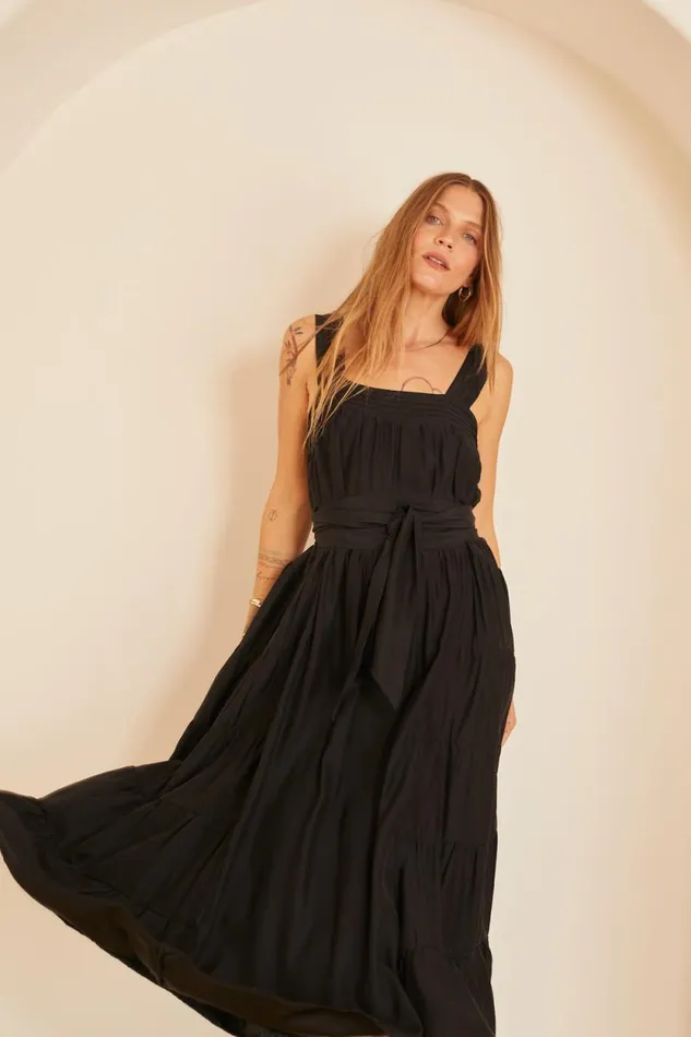 Women Natalie Martin Dresses Jasmine Maxi Black Silk