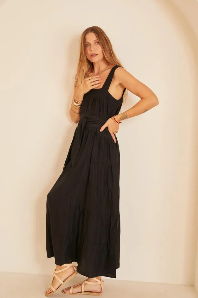 Women Natalie Martin Dresses Jasmine Maxi Black Silk