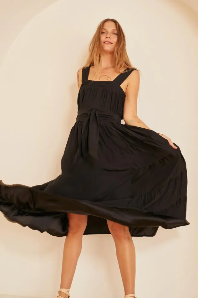 Women Natalie Martin Dresses Jasmine Maxi Black Silk