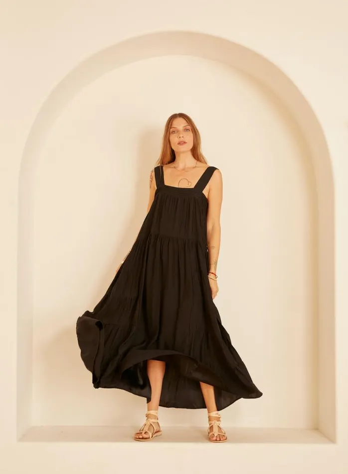 Women Natalie Martin Dresses Jasmine Maxi Black Silk