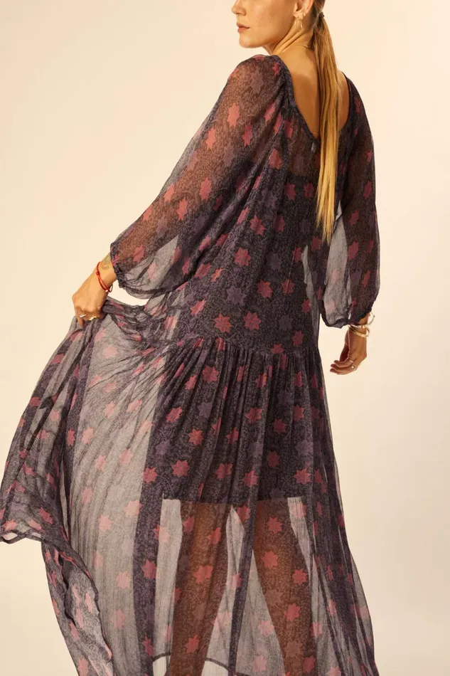 Women Natalie Martin Dresses Lainey Dress With Sash Snowflake Aubergine