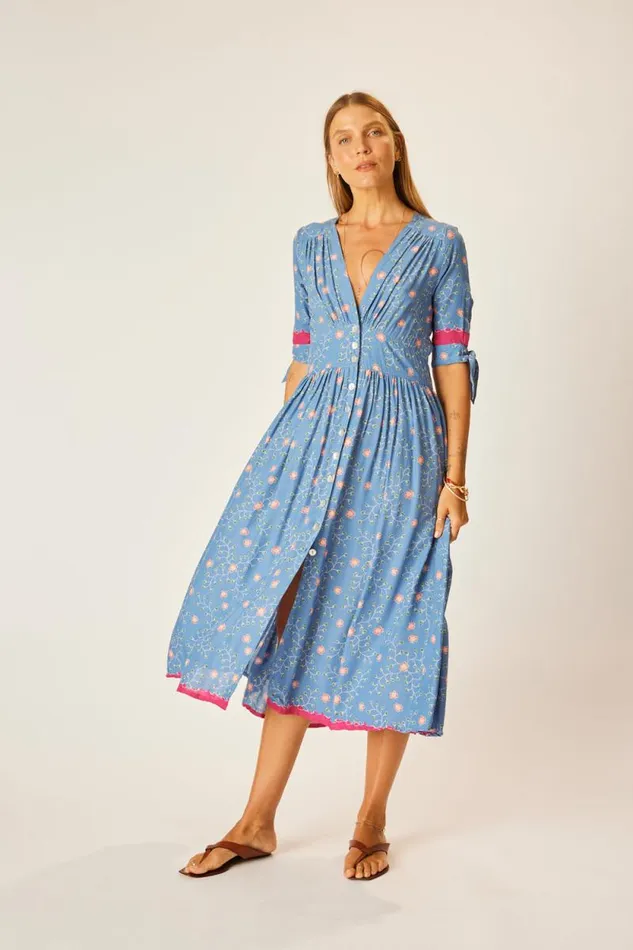 Women Natalie Martin Dresses Layla Dress Pinwheel Denim