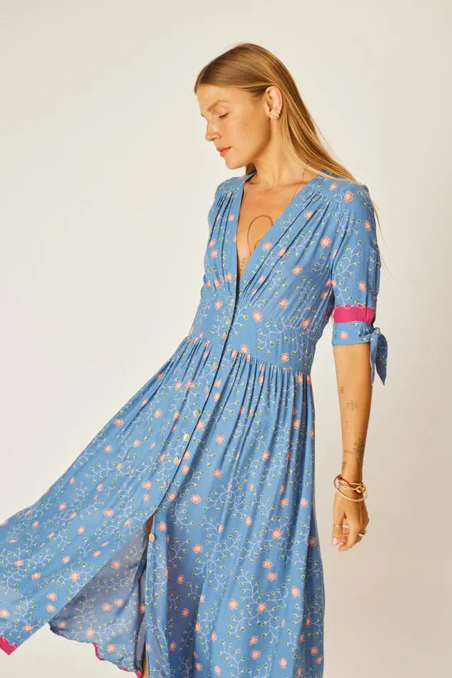 Women Natalie Martin Dresses Layla Dress Pinwheel Denim