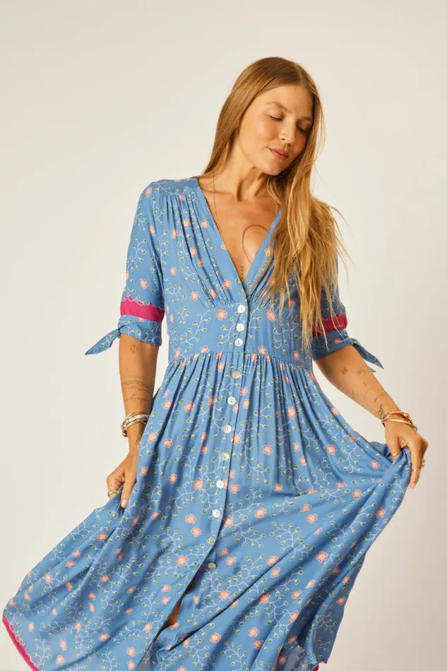 Women Natalie Martin Dresses Layla Dress Pinwheel Denim
