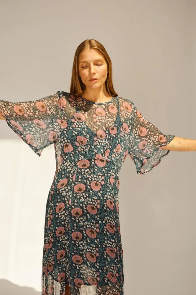 Women Natalie Martin Dresses Lily Dress Vintage Flowers Indigo