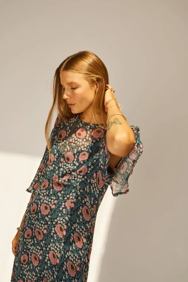 Women Natalie Martin Dresses Lily Dress Vintage Flowers Indigo