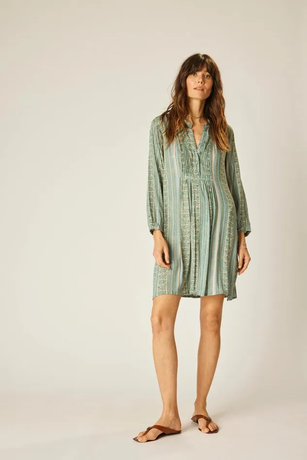 Women Natalie Martin Dresses Sammie Short Dress Paisley Stripe Pool