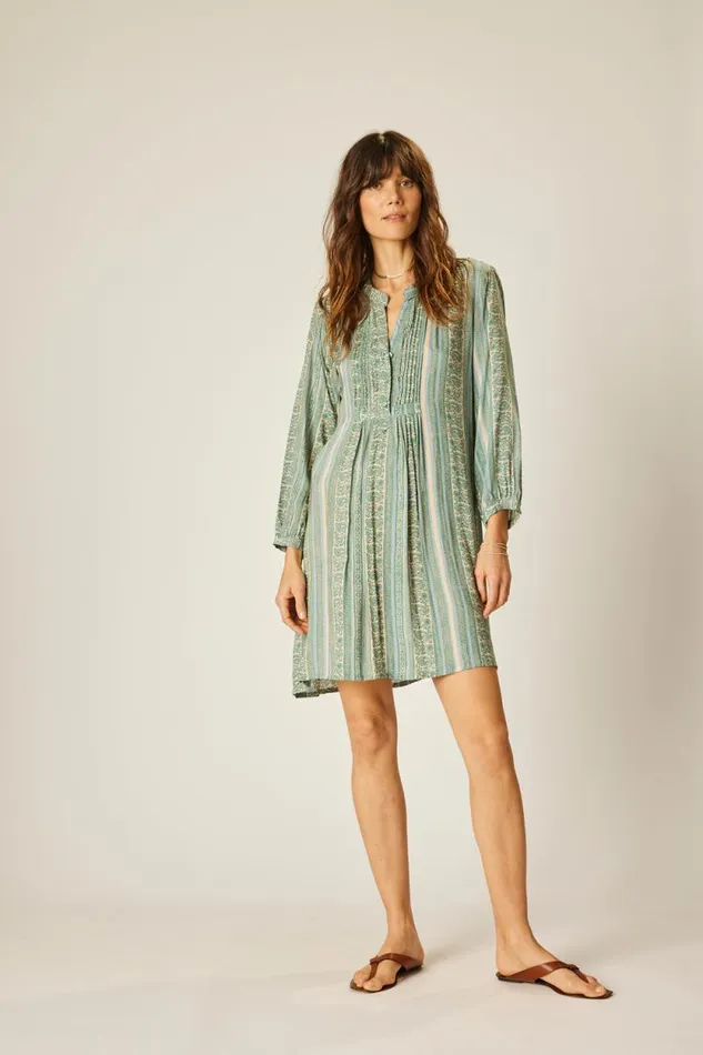 Women Natalie Martin Dresses Sammie Short Dress Paisley Stripe Pool
