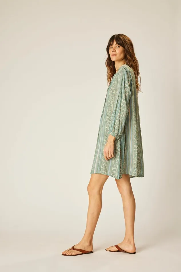 Women Natalie Martin Dresses Sammie Short Dress Paisley Stripe Pool