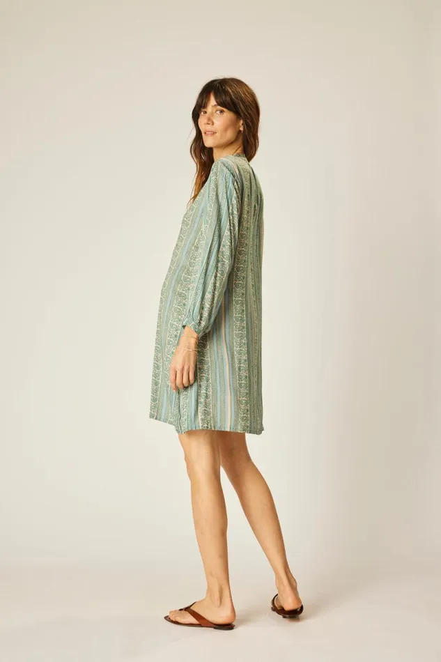Women Natalie Martin Dresses Sammie Short Dress Paisley Stripe Pool