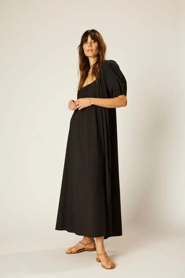 Women Natalie Martin Dresses Vivi Dress Black Flat Cotton