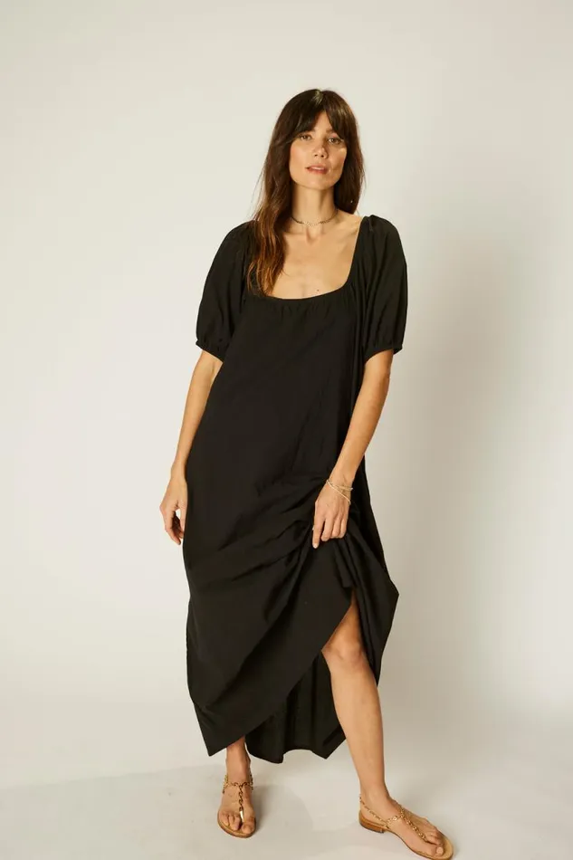 Women Natalie Martin Dresses Vivi Dress Black Flat Cotton