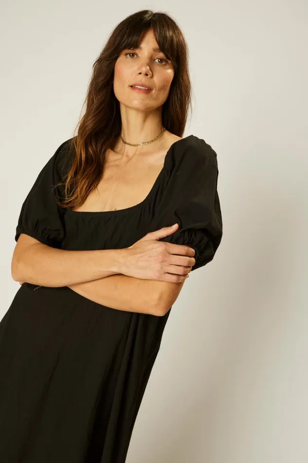 Women Natalie Martin Dresses Vivi Dress Black Flat Cotton