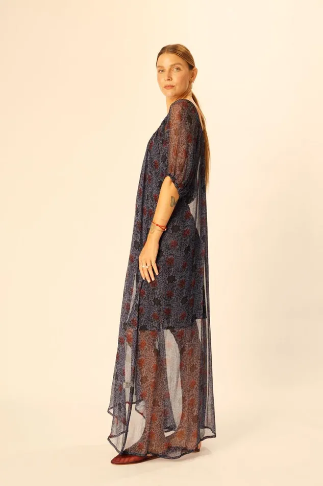 Women Natalie Martin Dresses Vivi Dress Snowflake Steel Blue