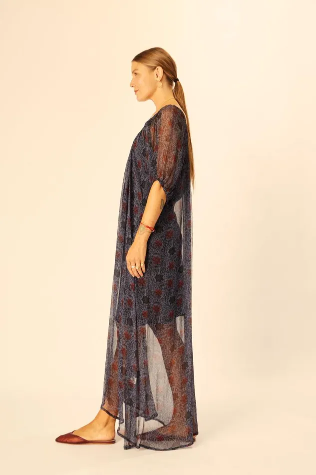 Women Natalie Martin Dresses Vivi Dress Snowflake Steel Blue