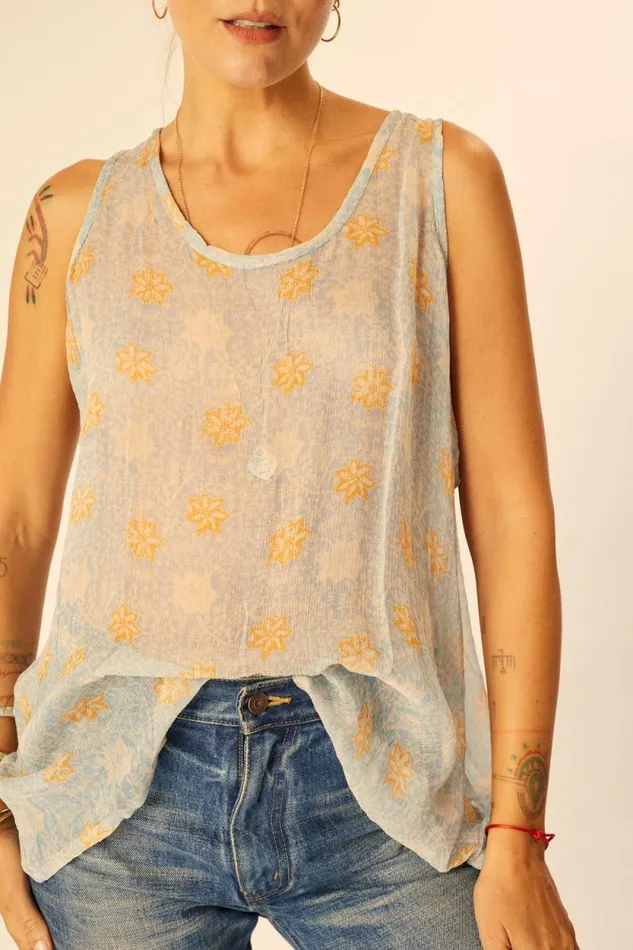 Women Natalie Martin Tops Ariana Tank Snowflake Tangerine