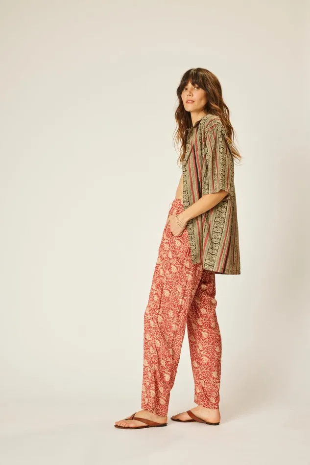 Women Natalie Martin Tops Kevin Shirt Paisley Stripe Black