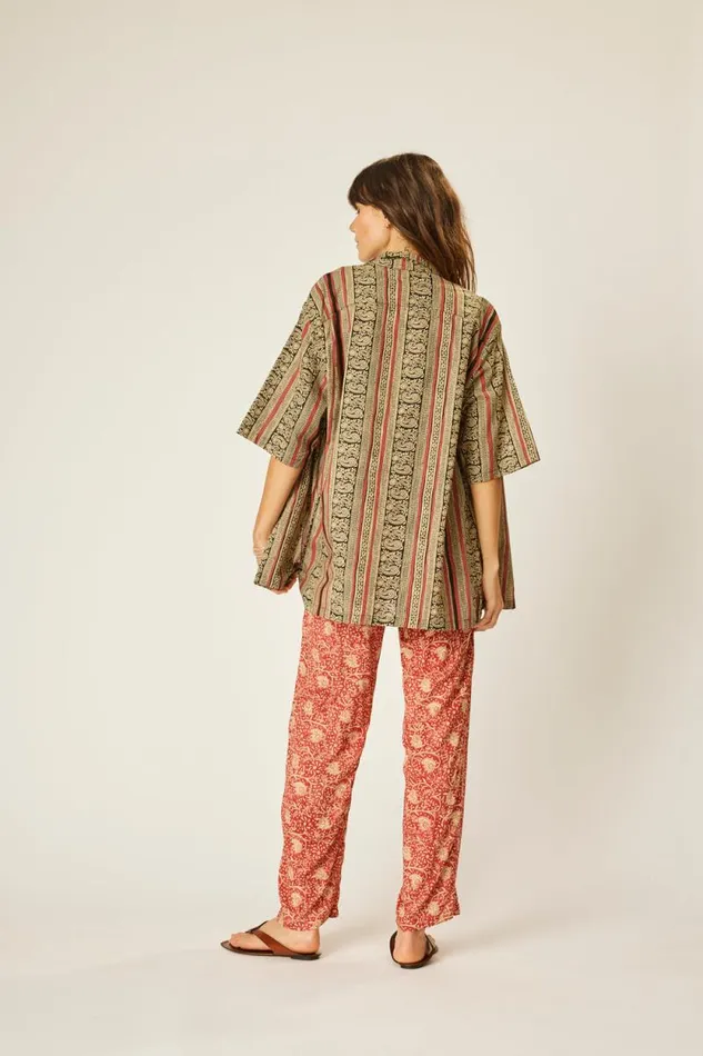 Women Natalie Martin Tops Kevin Shirt Paisley Stripe Black