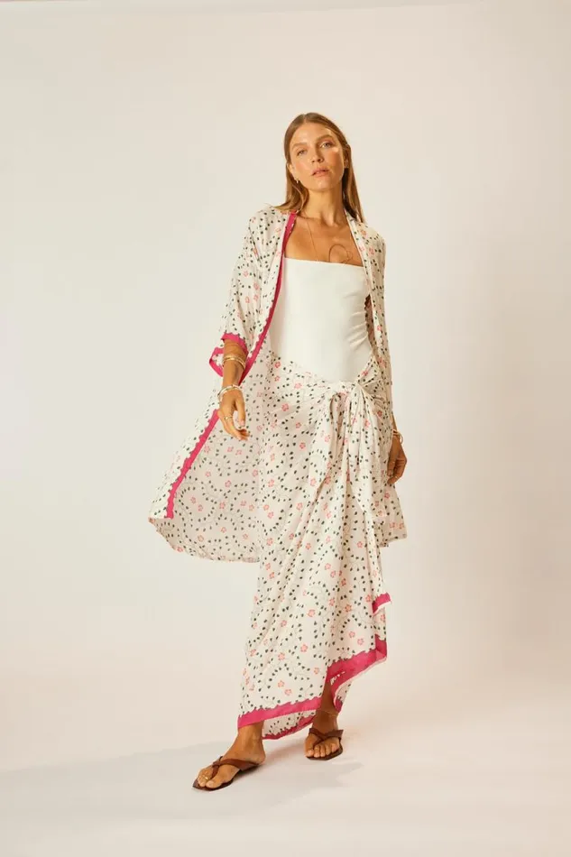 Women Natalie Martin Tops Lennon Kimono Pinwheel Cotton