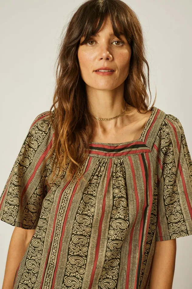 Women Natalie Martin Tops Nikki Top Paisley Stripe Black
