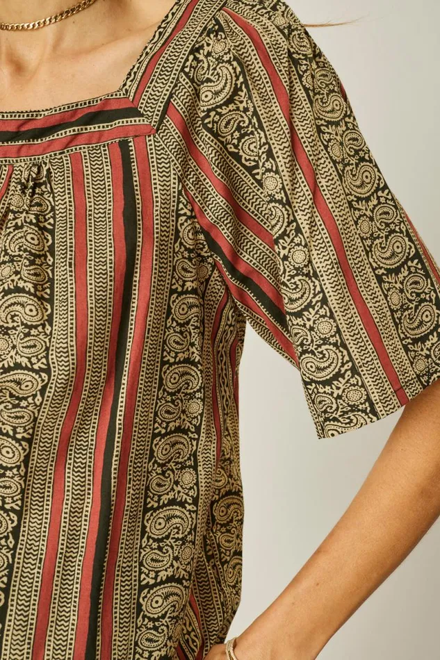 Women Natalie Martin Tops Nikki Top Paisley Stripe Black