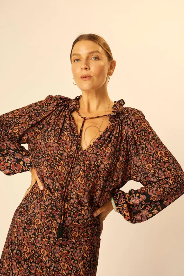 Women Natalie Martin Tops Penny Blouse Petite Fleur Noire