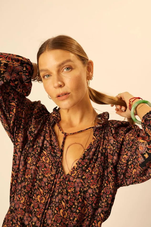 Women Natalie Martin Tops Penny Blouse Petite Fleur Noire