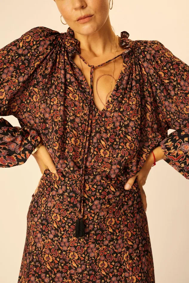 Women Natalie Martin Tops Penny Blouse Petite Fleur Noire