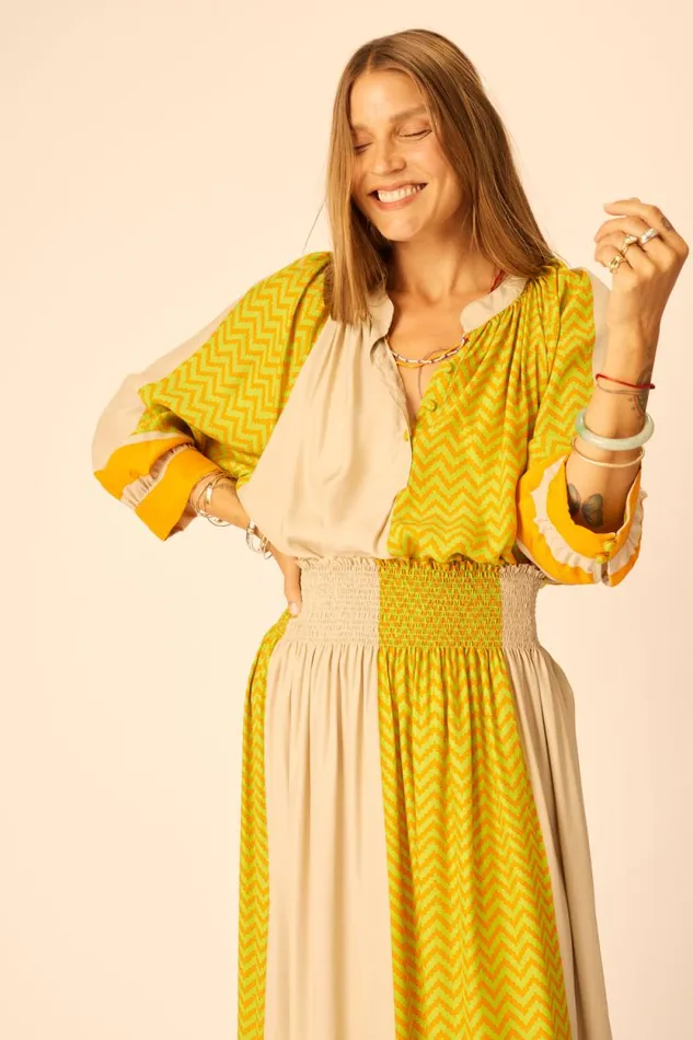 Women Natalie Martin Tops Remy Top Block Zigzag Tangerine